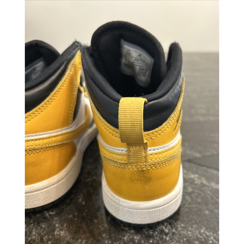 Nike AIR JORDAN 1 TODDLER Basketball Sneakers Size 13C Shoes Yellow Black White - Picture 9 of 16